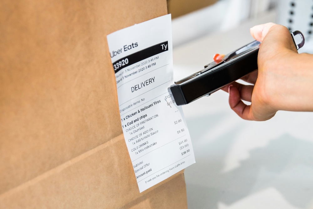 UberEats order being packaged at the restaurant